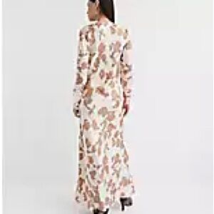 LOFT Floral V-Neck Bias Maxi Dress